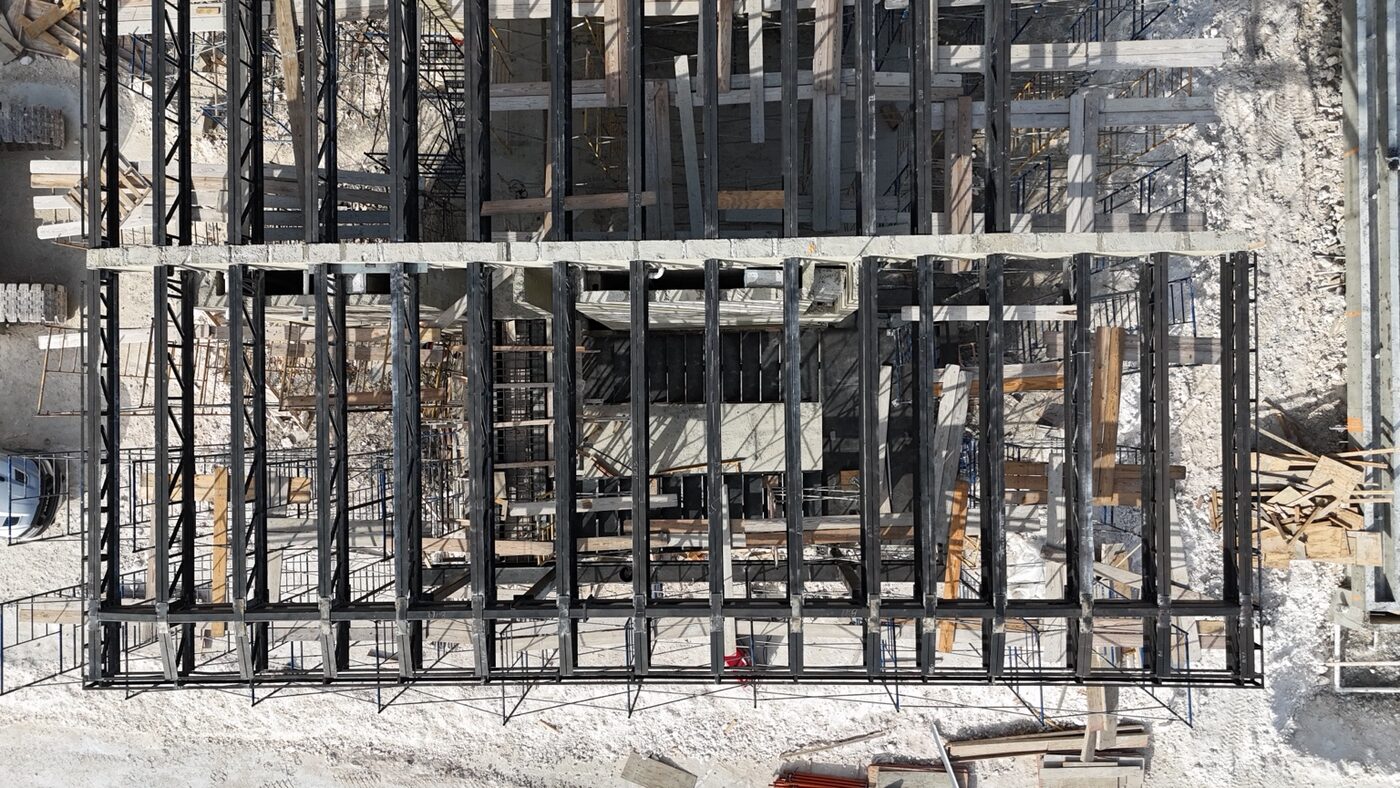 Grace Estate Main House structural steel overhead view